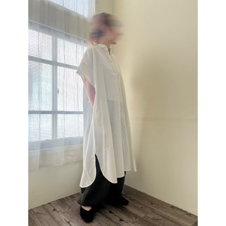 【即納品】シャツワンピース(ショートスリーブ)112丈 / リヨセルコットン
