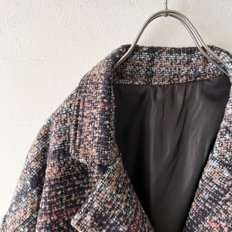 Plaid Pattern Tweed Big Tailored JKT