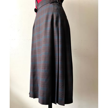 80-90's JUNKO SHIMADA Plaid Pattern Jumper Skirt