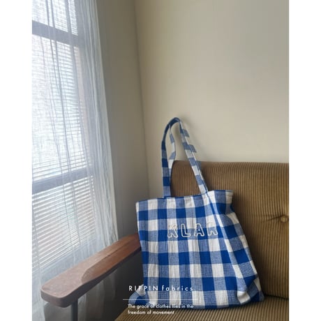 KLAR CHECK TOTE / ウルトラマリンブルー＆ミルク