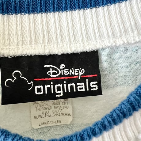 90's Disney Originals Mickey Mouse Multi Border Cotton Pullover (made in usa)