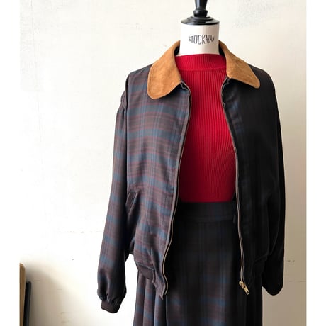 80-90's JUNKO SHIMADA Plaid Pattern Jumper Skirt