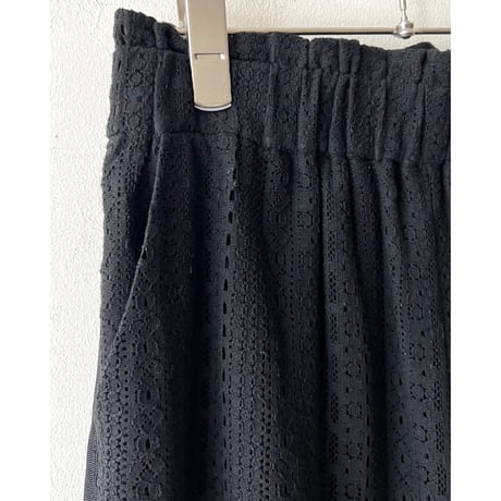 Lace Design Sheer Wide Pants