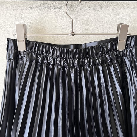 Fake Leather Maxi Pleats Skirt ( waist resized )