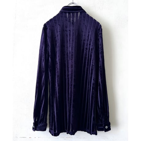 Euro Vintage YESSICA Sheer Stripe Velours Shirt