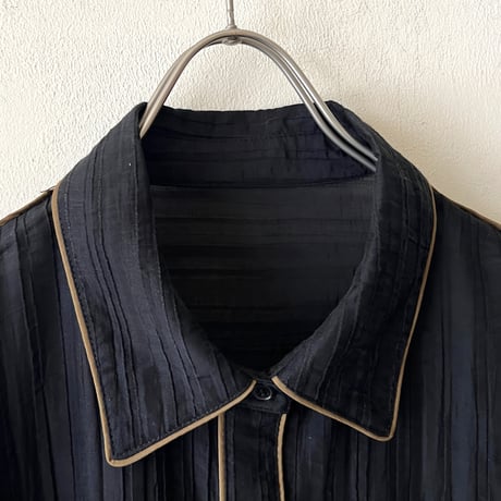 Black Sheer Big Cuffs Shirt