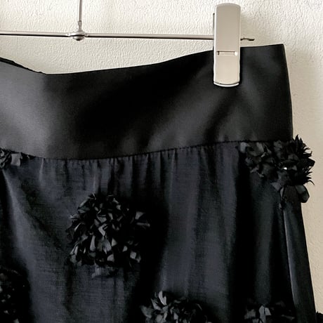 " Pon Pon Flower " Long Flare Skirt