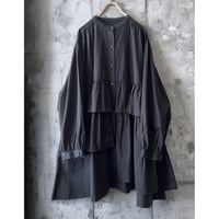 No-collar Frill Design Shirt Dress