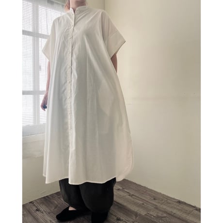 【即納品】シャツワンピース(ショートスリーブ)112丈 / リヨセルコットン