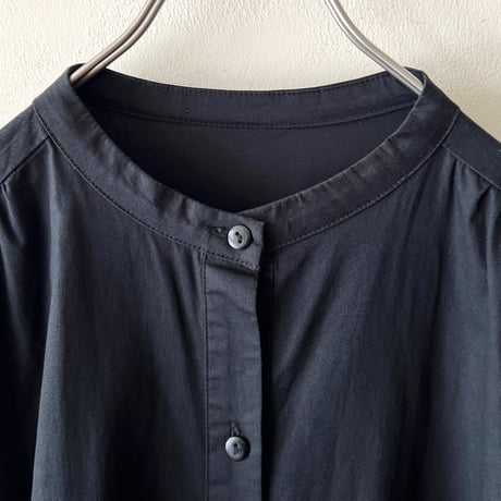 No-collar Frill Design Shirt Dress