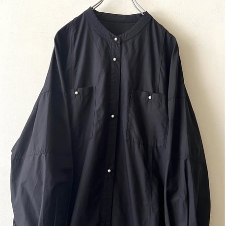 Pearl Button Back Tuck Design Long Shirt Dress
