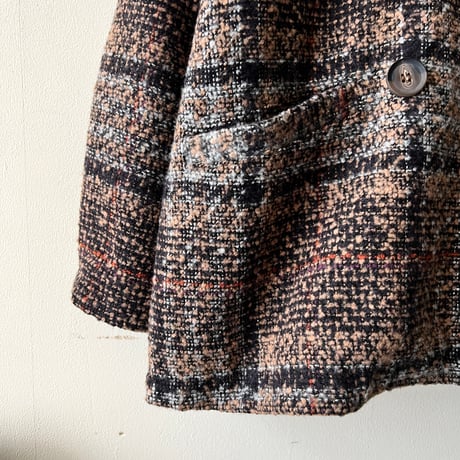 Plaid Pattern Tweed Big Tailored JKT