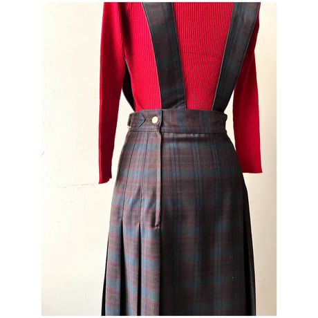80-90's JUNKO SHIMADA Plaid Pattern Jumper Skirt
