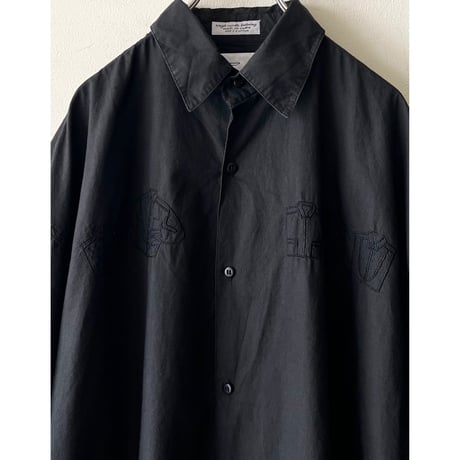 80-90's GOOUCH "Single needle tailoring" Embroidery Design Shirt