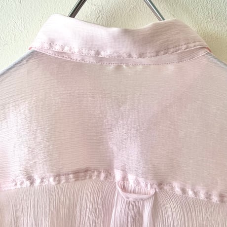 Pink Color Sheer Short Blouse