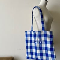 KLAR CHECK TOTE / ウルトラマリンブルー＆ミルク