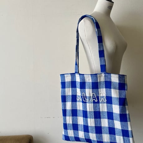KLAR CHECK TOTE / ウルトラマリンブルー＆ミルク