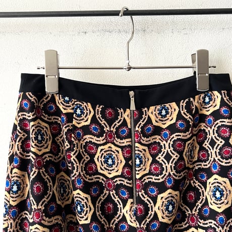 MARELLA Geometric Pattern Midi Tight Skirt (made in Italy)