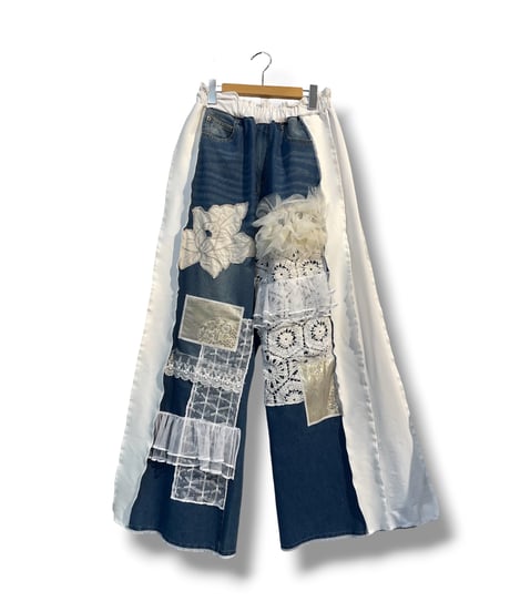 mother's made/マザーズメイド  608505　レース切替デニム