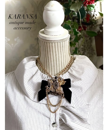 KARANSA/カランサ　KN-575《騎士ギグルス・リボン》 ネックレス＆ブローチ2way