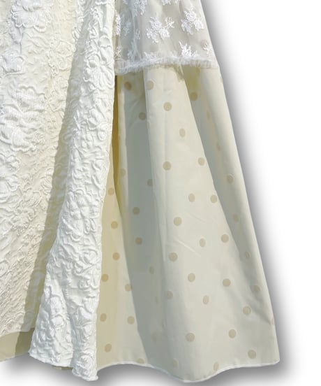 mother's made/マザーズメイド　602602 パッチワークティアードスカート(白)
