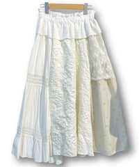 mother's made/マザーズメイド　602602 パッチワークティアードスカート(白)