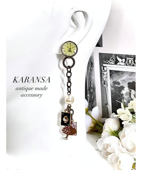 KARANSA/カランサ　KE84　迷宮のアリス・黒紫　イヤリング・2way