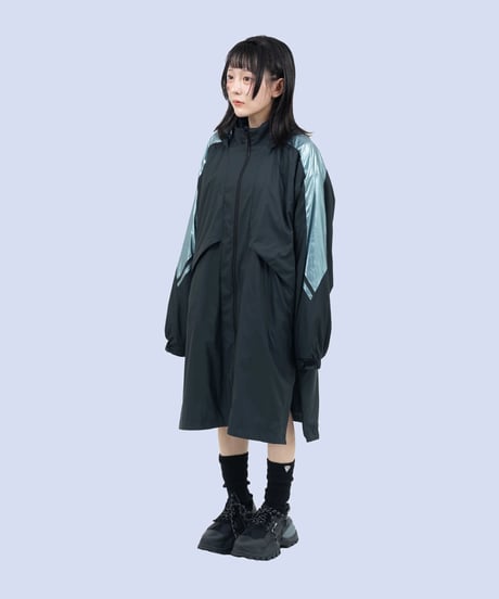nonoyamaaki/ののやまあき　メタルロングパーカー（ブラック）