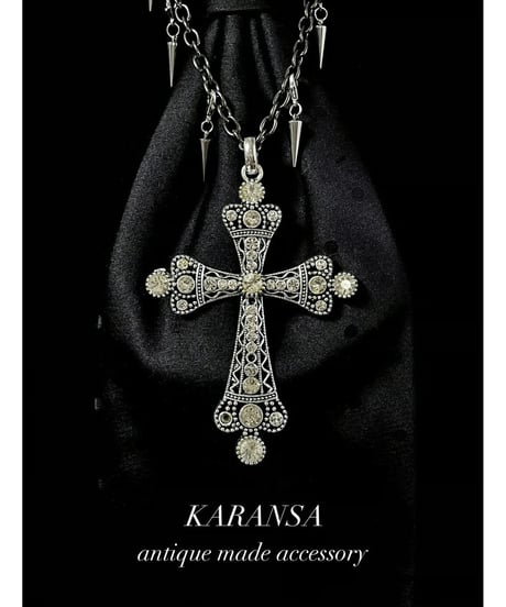 KARANSA/カランサ　KN-548 《バロッククロス・アスコットタイ》 シルク製アスコットタイ＆ネックレス2way