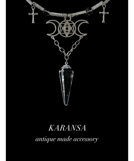 KARANSA/カランサ　KN-577《トリプルムーン・水晶》 天然石ネックレス