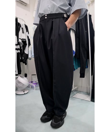 nonoyamaaki/ののやまあき　パーマネンスワイドパンツ（ブラック）