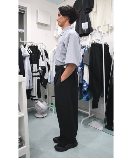 nonoyamaaki/ののやまあき　パーマネンスワイドパンツ（ブラック）