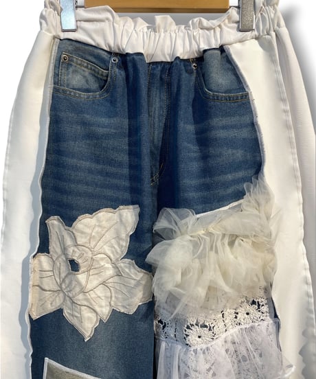 mother's made/マザーズメイド  608505　レース切替デニム