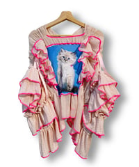 mother's made/マザーズメイド　605302 ピンク猫フリルトップス