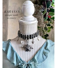 KARANSA/カランサ　KN-563《女神フローラ・ジェット》 チェコ硝子ネックレス