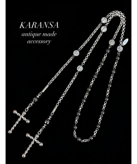KARANSA/カランサ　KN-547《イレブンクロス・ヘマタイト》 天然石ラリエットネックレス