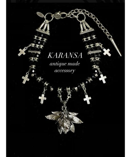 KARANSA/カランサ　KN-563《女神フローラ・ジェット》 チェコ硝子ネックレス