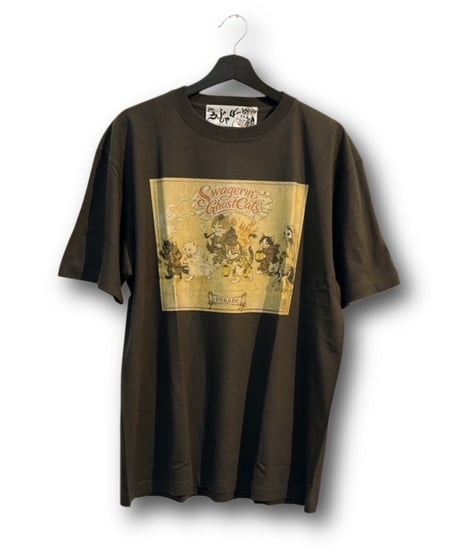 うぃじゃぼーど　UB140　猫道中Ｔシャツ(チャコールグレー)