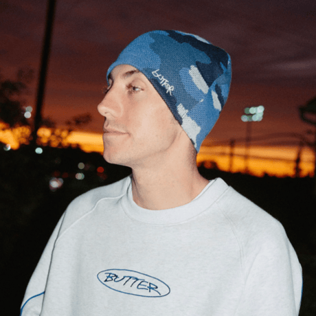 BUTTERGOODS ABSEIL SKULLY BEANIE - OCEAN CAMO