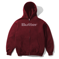 BUTTERGOODS STARS ZIP THRU HOOD - BURGUNDY