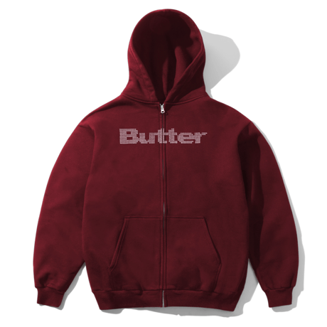 BUTTERGOODS STARS ZIP THRU HOOD - BURGUNDY