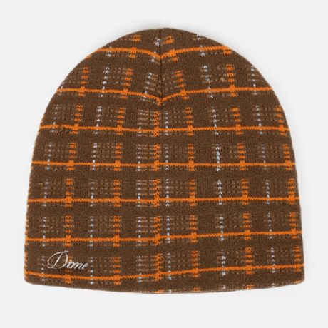 DIME SUPER PLAID SKULLY BEANIE - BROWN MULTI