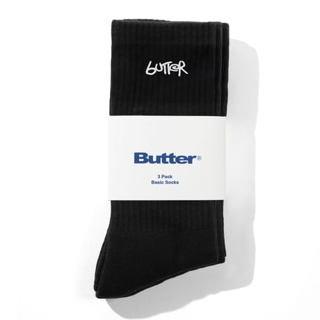 BUTTERGOODS 3-PACKBASIC SOCKS - BLACK
