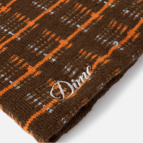 DIME SUPER PLAID SKULLY BEANIE - BROWN MULTI