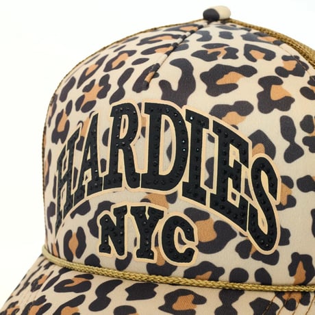 HARDIES HARDWEAR RHINESTONE TRUCKER HAT - CHEETAR