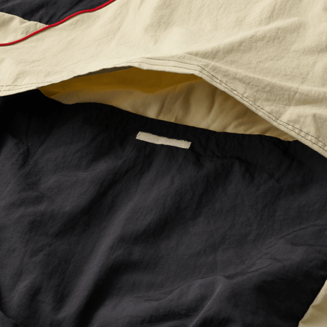 HELLRAZOR COLLEGE LOGO NYLON PULLOVER JACKET with VENTILATION - BEIGE