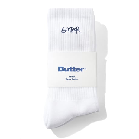 BUTTERGOODS 3-PACKBASIC SOCKS - WHITE