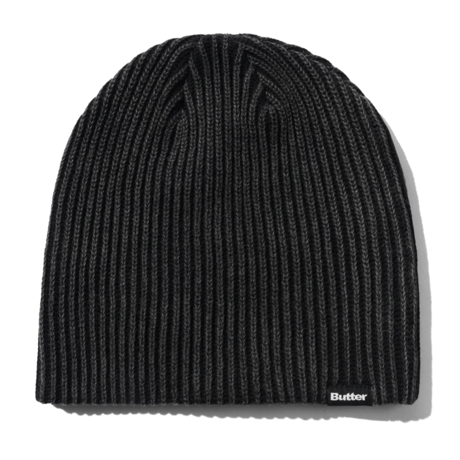 BUTTERGOODS RIBBED SKULLY BEANIE - BLACK