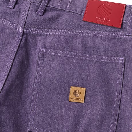 HELLRAZOR BAGGIE COLOR DENIM PANTS - DEEP PURPLE