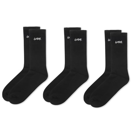 BUTTERGOODS 3-PACKBASIC SOCKS - BLACK